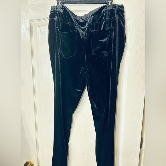 Cato Black Velvet Trousers - Picture 2 of 4